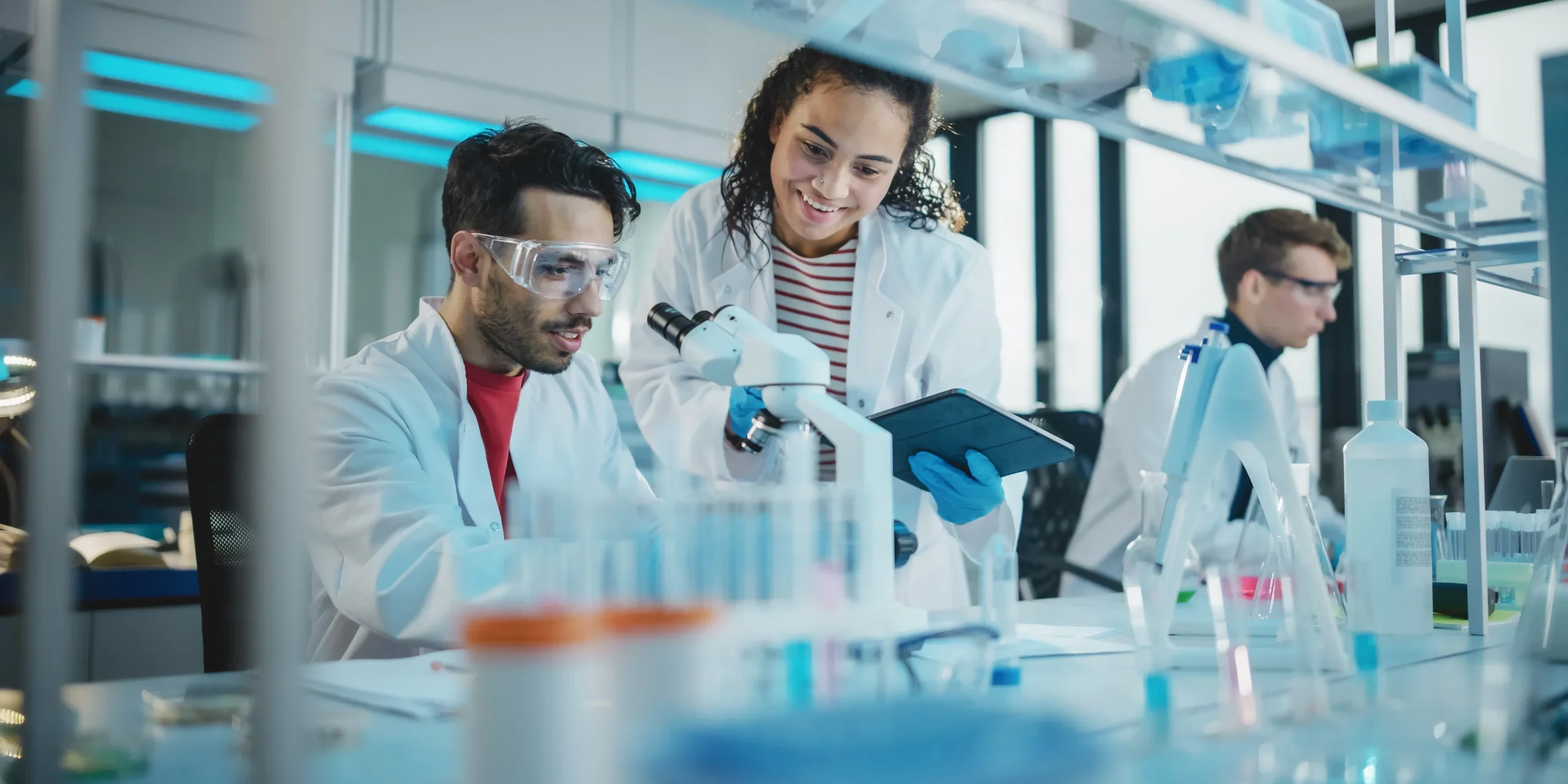 Researchers in a lab